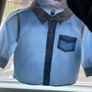 Blue And White Pinstripe Dress Shirt 